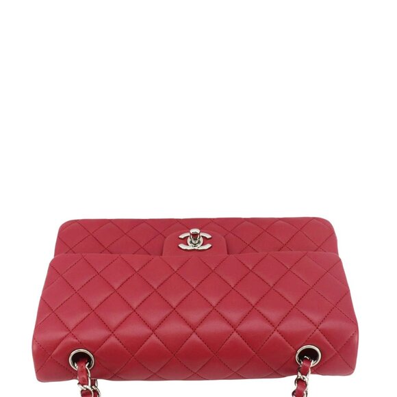 Chanel Classic Double Flap Medium Quilted Leather Shoulder Bag Fuchsia Pink - Picture 3 of 12